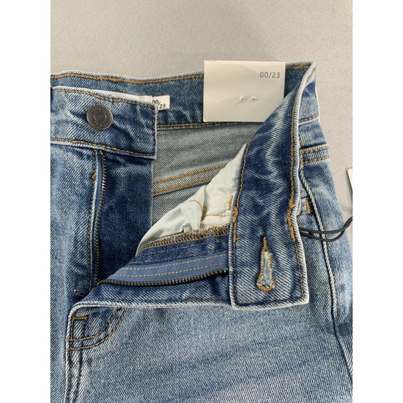 Cello Jeans Womens 00 23 Blue Super High Rise Mom Fit Distressed Denim Authentic - Picture 7 of 13